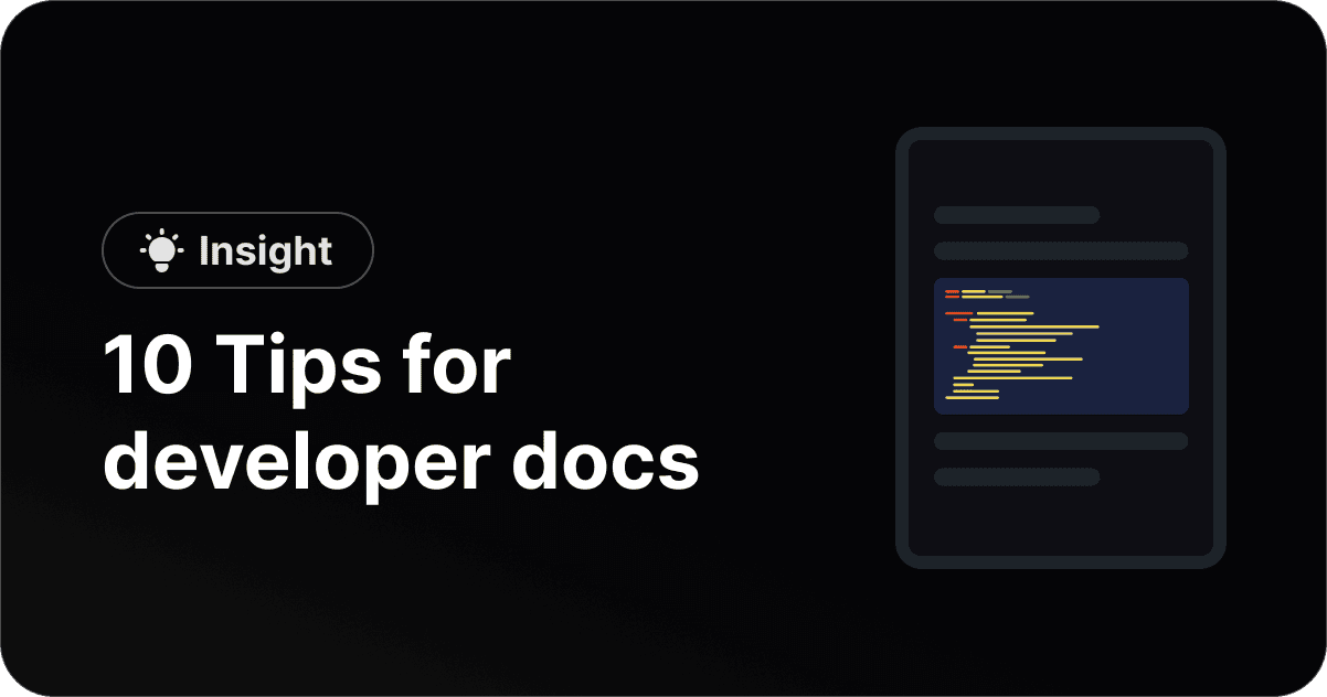 10 Tips for Developer Docs
